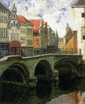 Louis Dewis Bridge in Bruges China oil painting art